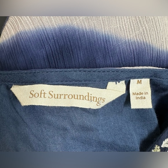 Soft Surroundings Gauzy Tie Dye Embroidered Long Sleeve Size Medium - Picture 7 of 7
